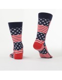 Navy blue and red men\'s socks America SM03 - Online store - Boutique